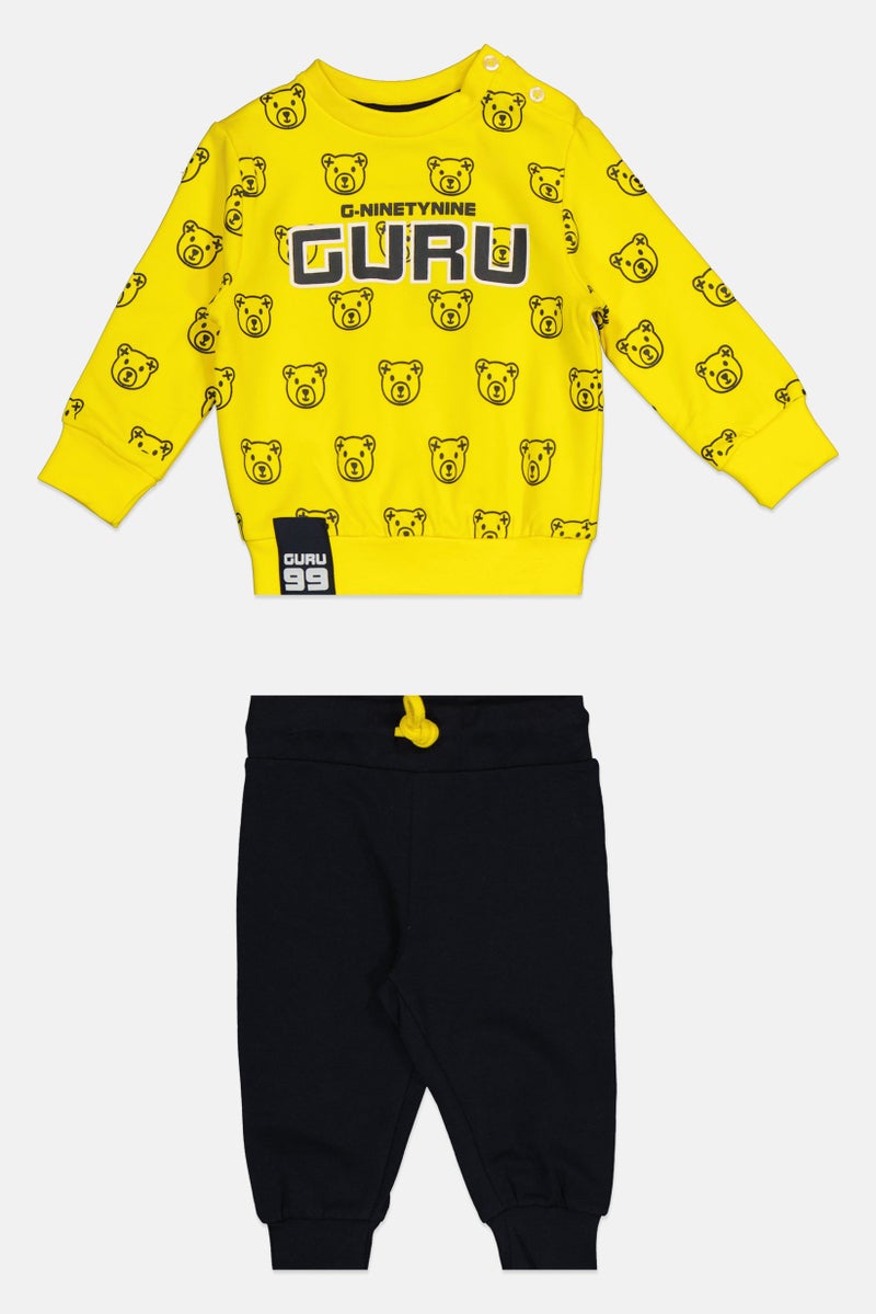 guru G99 By Guru Toddlers Boy 2 Pieces Brand Logo T-Shirt With Bottom Set, Multicolor - Image 2